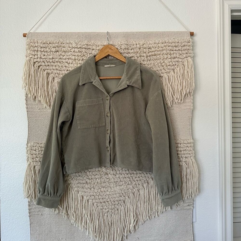 Madewell Knit Corduroy Crop Shirt Jacket